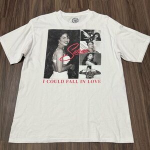 Selena T-Shirt Mens Sz L White I Could Fall in Love Graphic Music Merch Casual